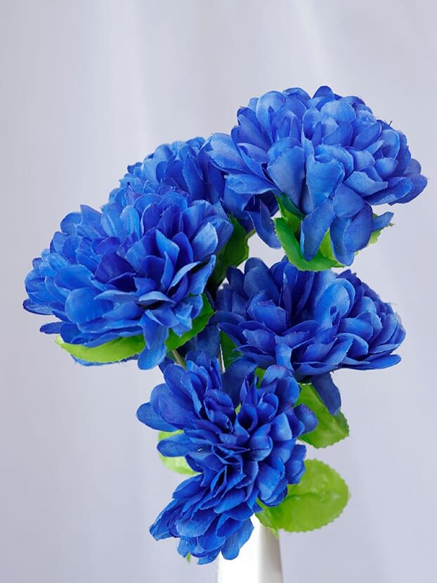 Pompón por 6 – Azul - Flores Artificiales Envios a Bogotá y toda Colombia | Dkora Colombia