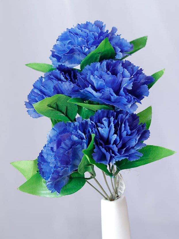 Clavel por 6 – Azul - Flores Artificiales Envios a Bogotá y toda Colombia | Dkora Colombia