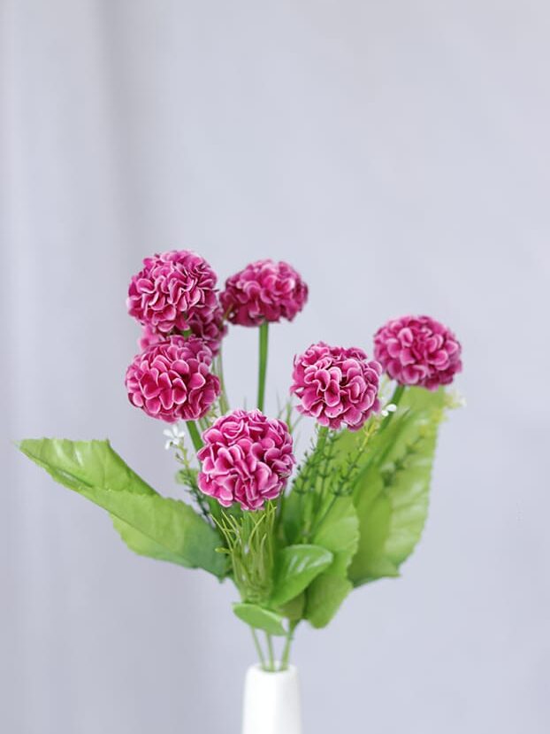 Hortensia con follaje por 6 – Fucsia - Flores Artificiales Envios a Bogotá y toda Colombia | Dkora Colombia