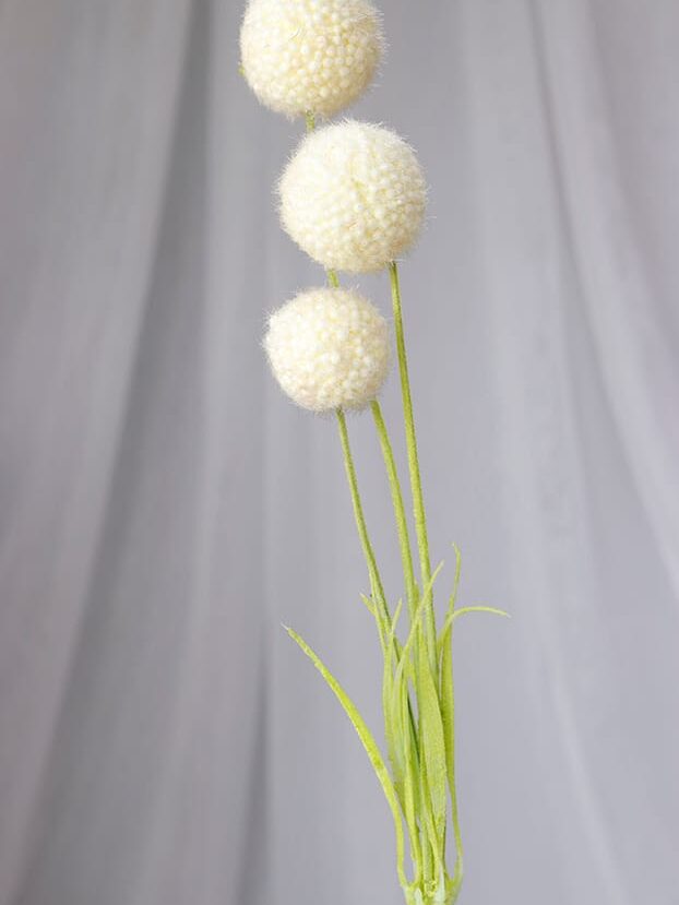 Pompón por 3 – Blanco - Flores Artificiales Envios a Bogotá y toda Colombia | Dkora Colombia