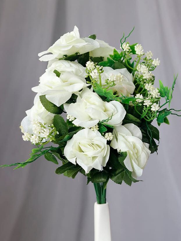 Rosa por 18 – Crema - Flores Artificiales Envios a Bogotá y toda Colombia | Dkora Colombia