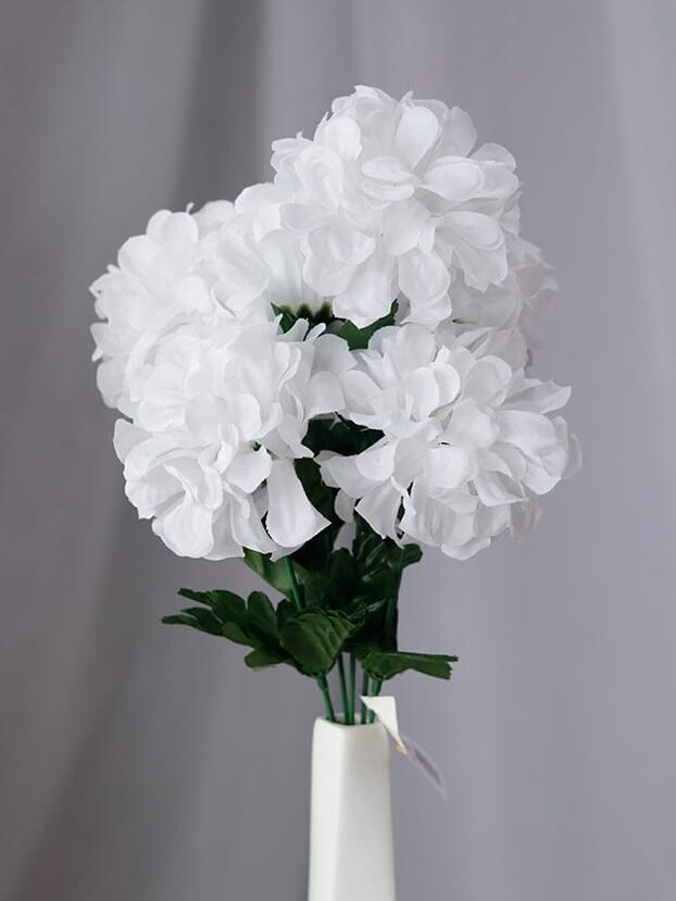 Pompón por 6 – Blanco - Flores Artificiales Envios a Bogotá y toda Colombia | Dkora Colombia