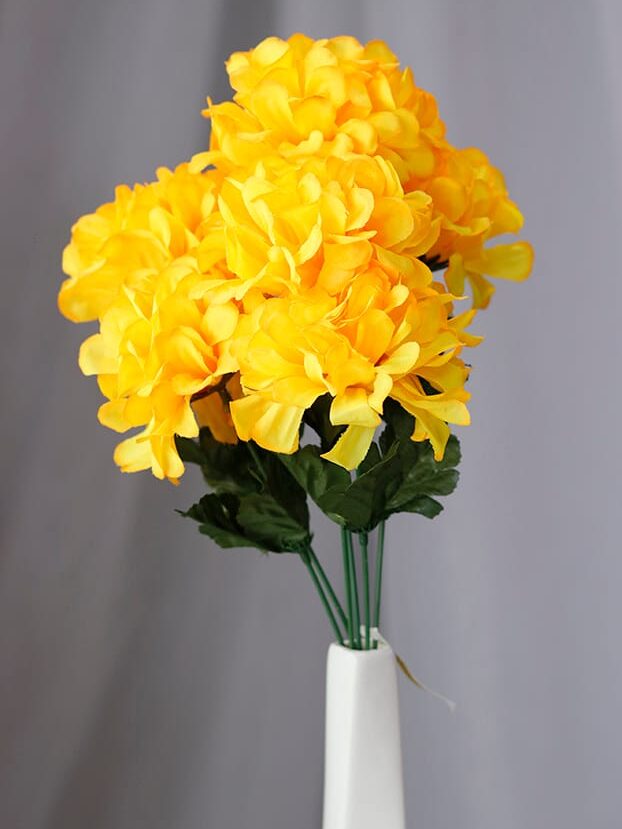 Pompón por 6 – Amarillo - Flores Artificiales Envios a Bogotá y toda Colombia | Dkora Colombia