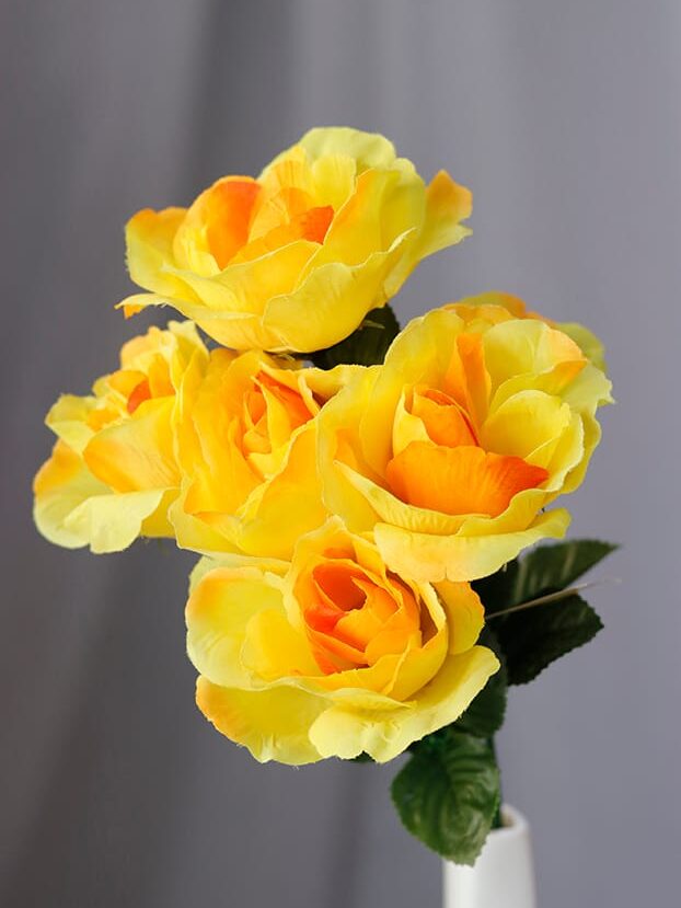 Rosas por 6 – Amarillo - Flores Artificiales Envios a Bogotá y toda Colombia | Dkora Colombia