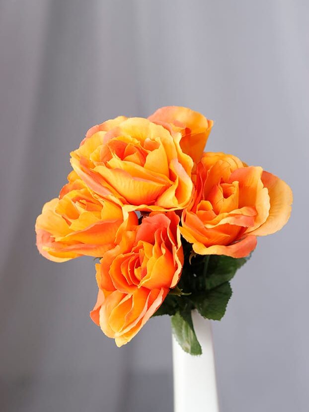 Rosas por 6 – Naranja - Flores Artificiales Envios a Bogotá y toda Colombia | Dkora Colombia