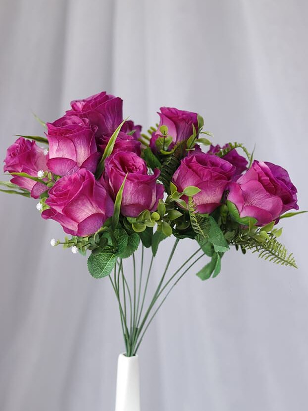 Rosa por 12 – Morado - Flores Artificiales Envios a Bogotá y toda Colombia | Dkora Colombia
