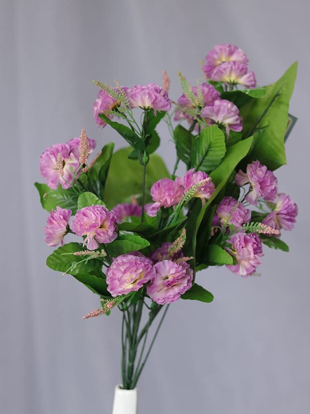 Ramo Clavel por 15- Lila - Flores Artificiales Envios a Bogotá y toda Colombia | Dkora Colombia