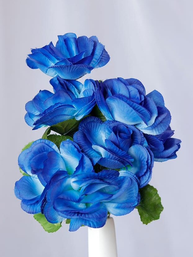 Rosa por 7 – Azul - Flores Artificiales Envios a Bogotá y toda Colombia | Dkora Colombia
