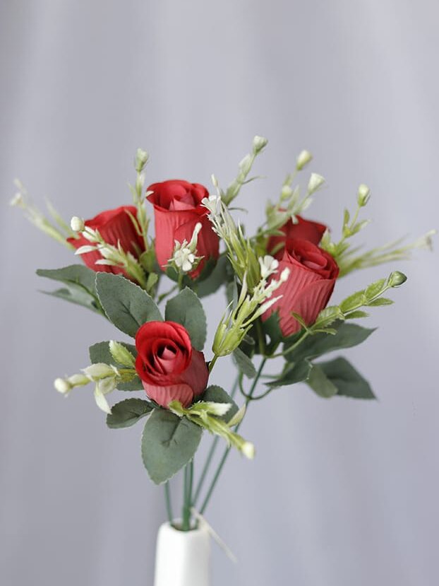 Botón por 7 Rojo - Flores Artificiales Envios a Bogotá y toda Colombia | Dkora Colombia