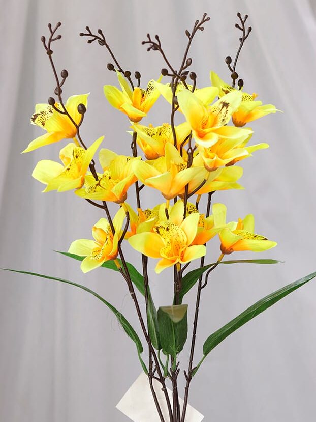 Orquídea por 5 – Amarillo - Flores Artificiales Envios a Bogotá y toda Colombia | Dkora Colombia