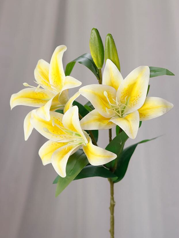 Vara Lirio por 3 – Amarillo - Flores Artificiales Envios a Bogotá y toda Colombia | Dkora Colombia