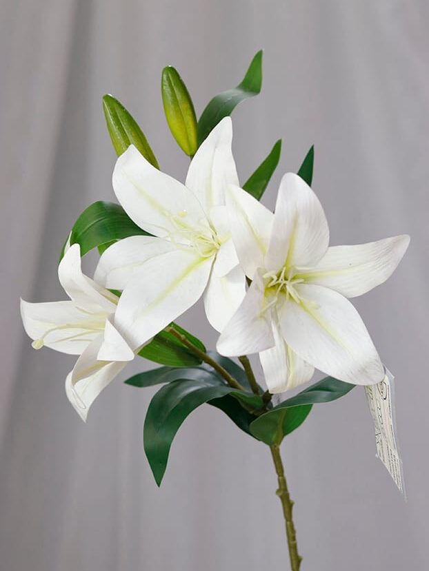 Vara Lirio por 3 – Blanco - Flores Artificiales Envios a Bogotá y toda Colombia | Dkora Colombia