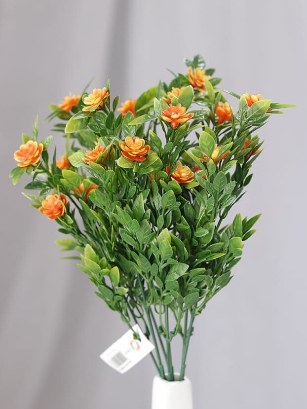 Follaje Mini Rosas por 7 -Naranja - Follaje y Plantas Envios a Bogotá y toda Colombia | Dkora Colombia
