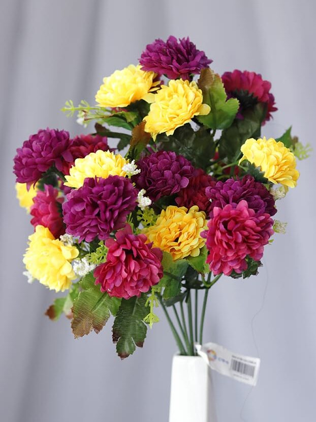 Mini Pompón por 8 – 3 colores - Flores Artificiales Envios a Bogotá y toda Colombia | Dkora Colombia