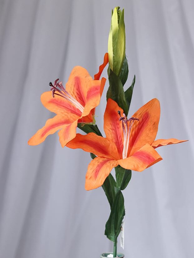 Vara Lirio por 2 – Naranja - Flores Artificiales Envios a Bogotá y toda Colombia | Dkora Colombia