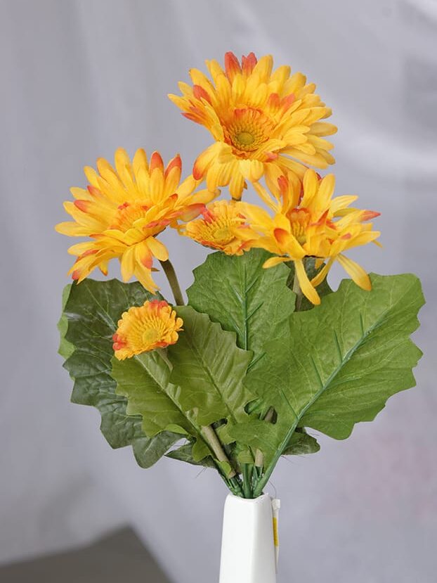 Margarita por 5 – Naranja - Flores Artificiales Envios a Bogotá y toda Colombia | Dkora Colombia