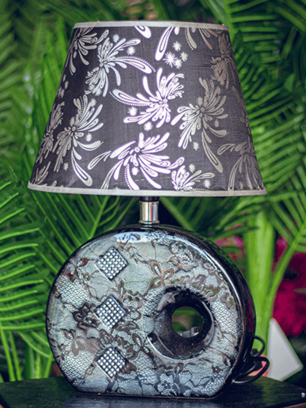 Lámpara gris con rombos en cerámica - Decora tu Hogar Envios a Bogotá y toda Colombia | Dkora Colombia