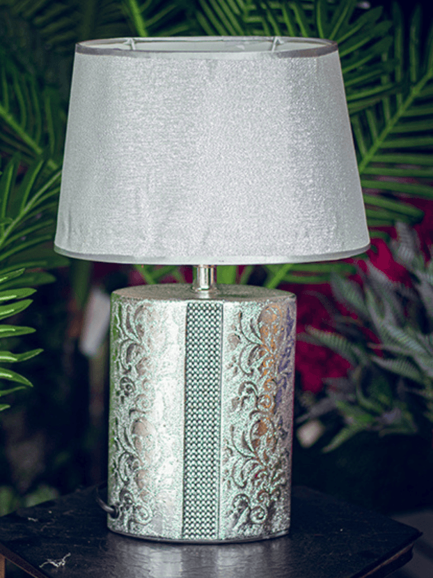 Lámpara plateada en cerámica - Decora tu Hogar Envios a Bogotá y toda Colombia | Dkora Colombia