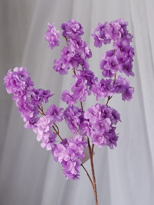 Vara Cerezo por 3 – Morado - Flores Artificiales Envios a Bogotá y toda Colombia | Dkora Colombia