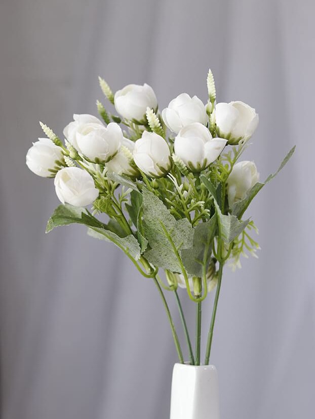 Mini Botón por 5 – Blanco - Flores Artificiales Envios a Bogotá y toda Colombia | Dkora Colombia