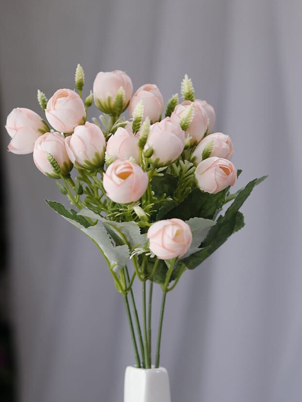 Mini Botón por 5 – Rosado Claro - Flores Artificiales Envios a Bogotá y toda Colombia | Dkora Colombia