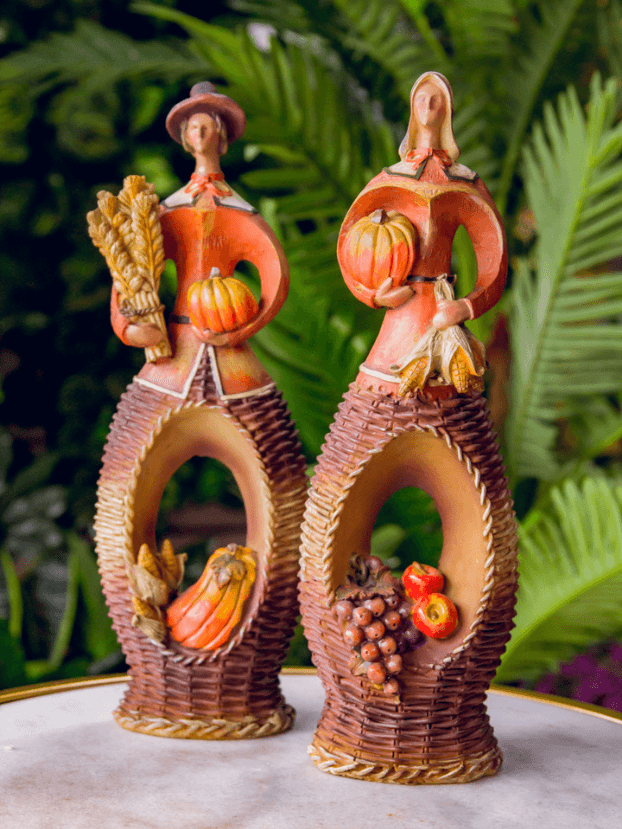 Pareja de la Abundancia – Naranja y Marrón - Decora tu Hogar Envios a Bogotá y toda Colombia | Dkora Colombia