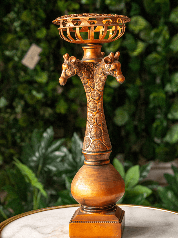 Jirafas con porta vela metálica – Ocre - Candelabros Envios a Bogotá y toda Colombia | Dkora Colombia
