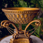 Frutero con rombos – Dorado y plata - Centros de Mesa Envios a Bogotá y toda Colombia | Dkora Colombia