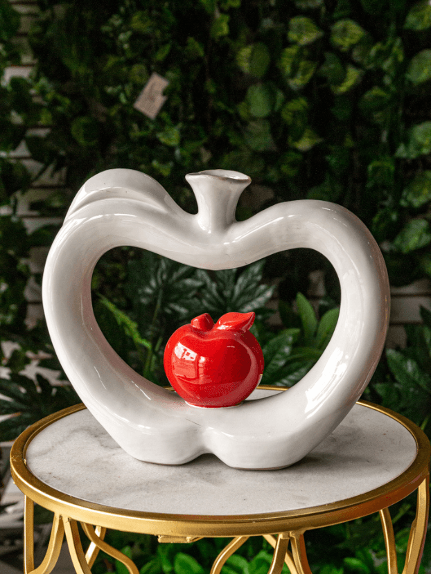 Manzana – Blanco y Rojo - Figuras Abstractas Envios a Bogotá y toda Colombia | Dkora Colombia