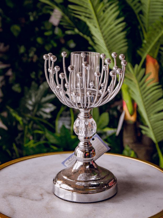 Candelabro con brazos curvos – Plateado - Candelabros Envios a Bogotá y toda Colombia | Dkora Colombia