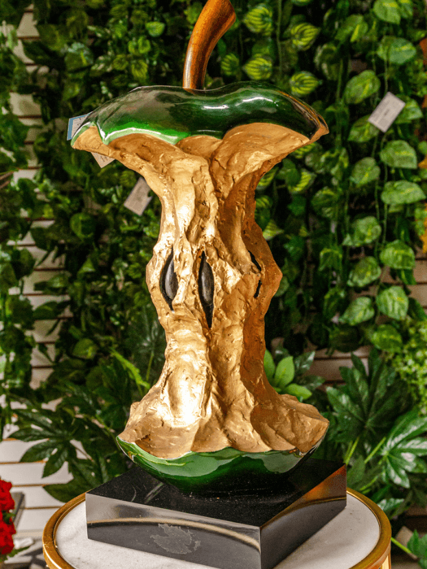 Corazón de manzana mordida – Verde y Dorado - Decora tu Hogar Envios a Bogotá y toda Colombia | Dkora Colombia