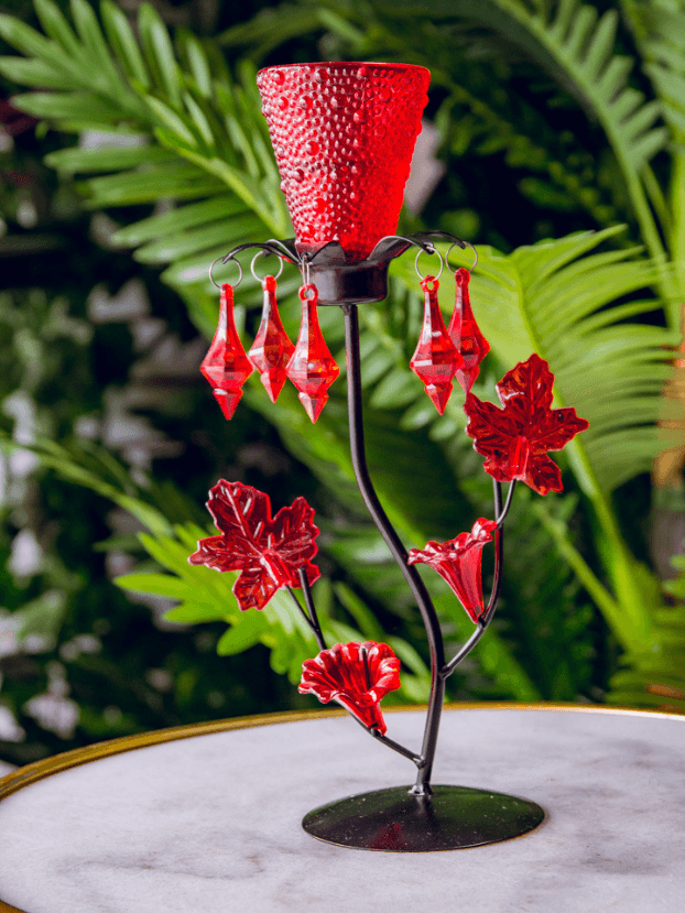 Candelabro Copa Texturizada por 1- Rojo - Candelabros Envios a Bogotá y toda Colombia | Dkora Colombia