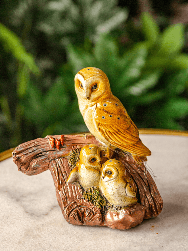 Familia lechuzas por 3 – Amarillo y marrones - Decora tu Hogar Envios a Bogotá y toda Colombia | Dkora Colombia