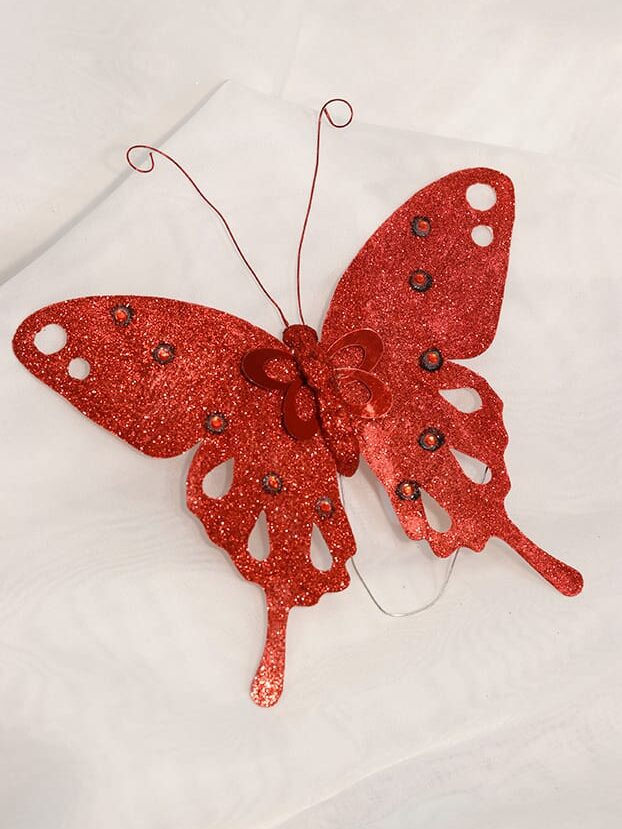 Mariposa con apliques en gemas – Rojo - Decora tu Navidad Envios a Bogotá y toda Colombia | Dkora Colombia
