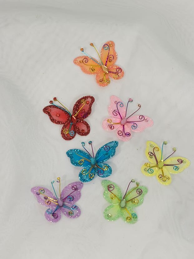 Aplique Mariposa en velo por 100 -Surtido - Decora tu Navidad Envios a Bogotá y toda Colombia | Dkora Colombia