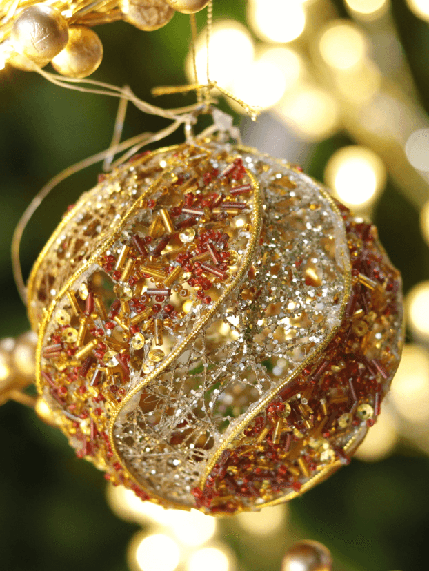 Bola N10 espiral -Dorado y Ocre - Bolas Envios a Bogotá y toda Colombia | Dkora Colombia