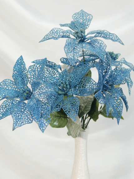 Ramo Flor de Navidad por 7 varas – Azul - Decora tu Navidad Envios a Bogotá y toda Colombia | Dkora Colombia