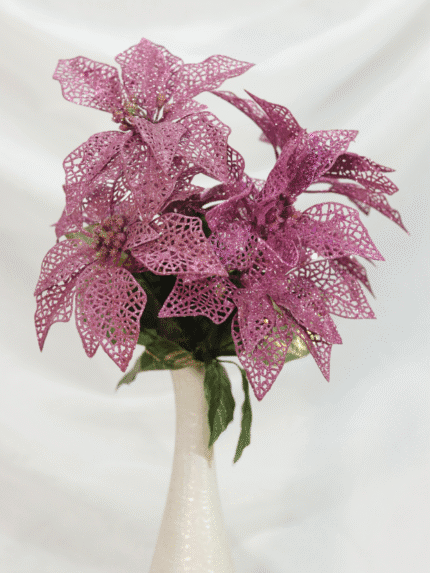 Ramo Flor de Navidad por 7 varas – Fucsia - Decora tu Navidad Envios a Bogotá y toda Colombia | Dkora Colombia