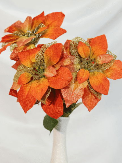 Ramo Flor de Navidad por 5 varas – Naranja - Decora tu Navidad Envios a Bogotá y toda Colombia | Dkora Colombia