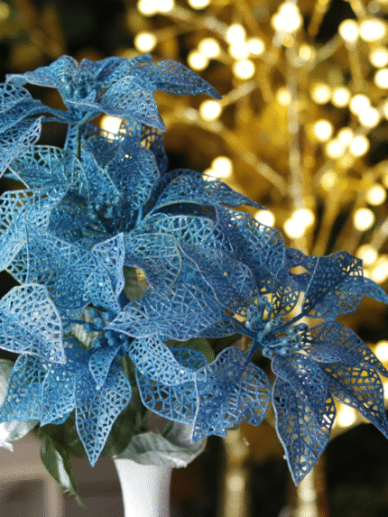 Ramo Flor de Navidad por 7 varas – Azul - Decora tu Navidad Envios a Bogotá y toda Colombia | Dkora Colombia