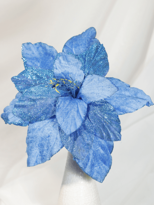 Flor de Navidad por 15 pétalos – Azul - Decora tu Navidad Envios a Bogotá y toda Colombia | Dkora Colombia