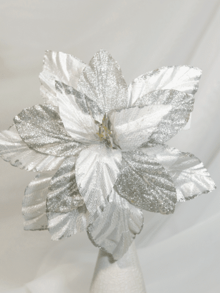 Flor de Navidad por 15 pétalos – Plata - Decora tu Navidad Envios a Bogotá y toda Colombia | Dkora Colombia