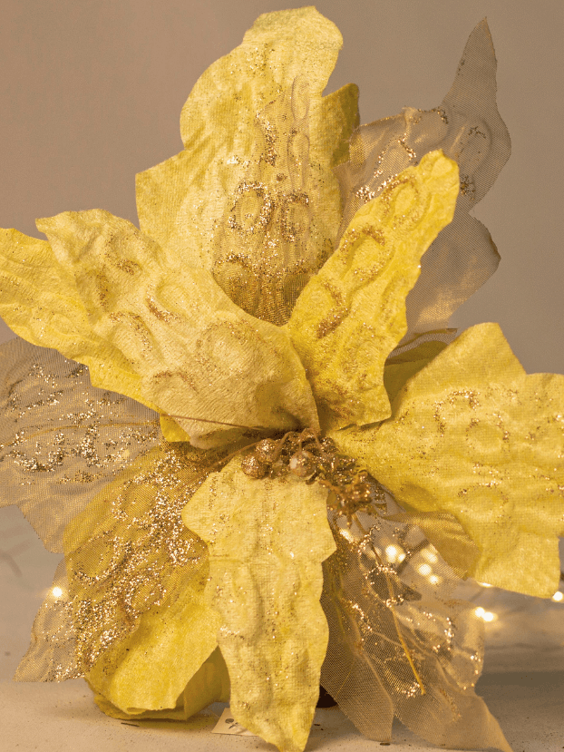 Flor de Navidad por 7 pétalos – Amarilla - Decora tu Navidad Envios a Bogotá y toda Colombia | Dkora Colombia