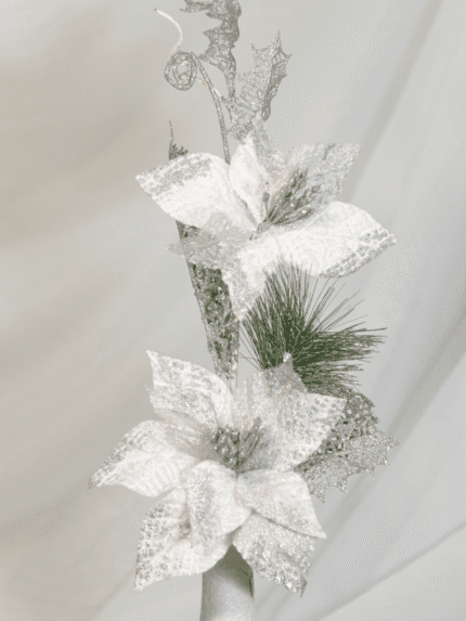 Vara Flor de Navidad por 2 – Plata - Decora tu Navidad Envios a Bogotá y toda Colombia | Dkora Colombia