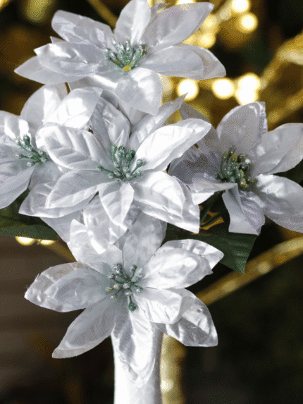 Ramo Flor de Navidad por 7 –Plata - Decora tu Navidad Envios a Bogotá y toda Colombia | Dkora Colombia