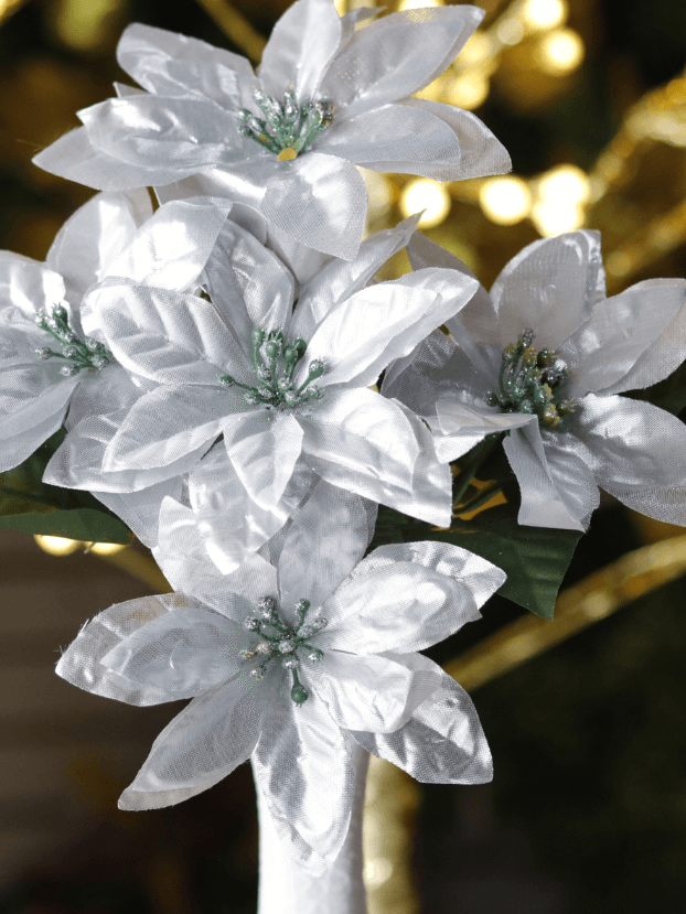 Ramo Flor de Navidad por 7 –Plata - Decora tu Navidad Envios a Bogotá y toda Colombia | Dkora Colombia