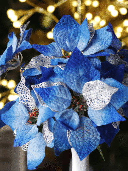 Ramo Flor de Navidad por 7 varas – Azul Rey - Decora tu Navidad Envios a Bogotá y toda Colombia | Dkora Colombia