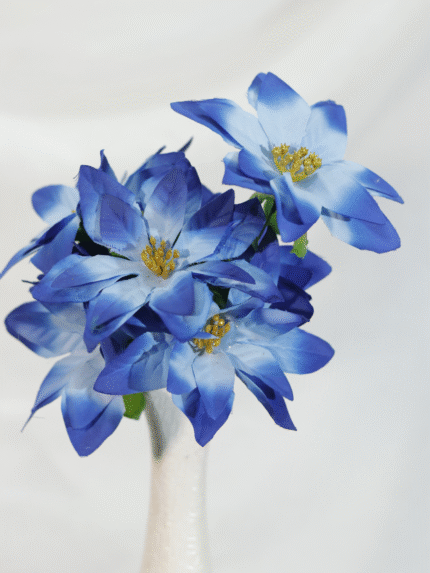 Ramo Flor de Navidad por 7 varas – Bicolor Azul y Blanco - Decora tu Navidad Envios a Bogotá y toda Colombia | Dkora Colombia