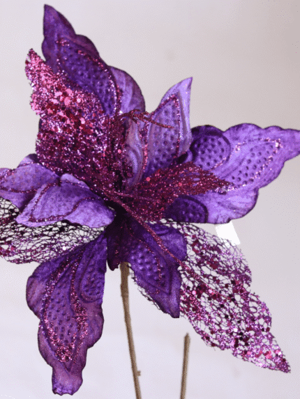 Flor de Navidad por pétalos – Morado - Decora tu Navidad Envios a Bogotá y toda Colombia | Dkora Colombia