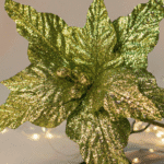 Flor de Navidad por 11 pétalos – Verde y Dorado - Decora tu Navidad Envios a Bogotá y toda Colombia | Dkora Colombia